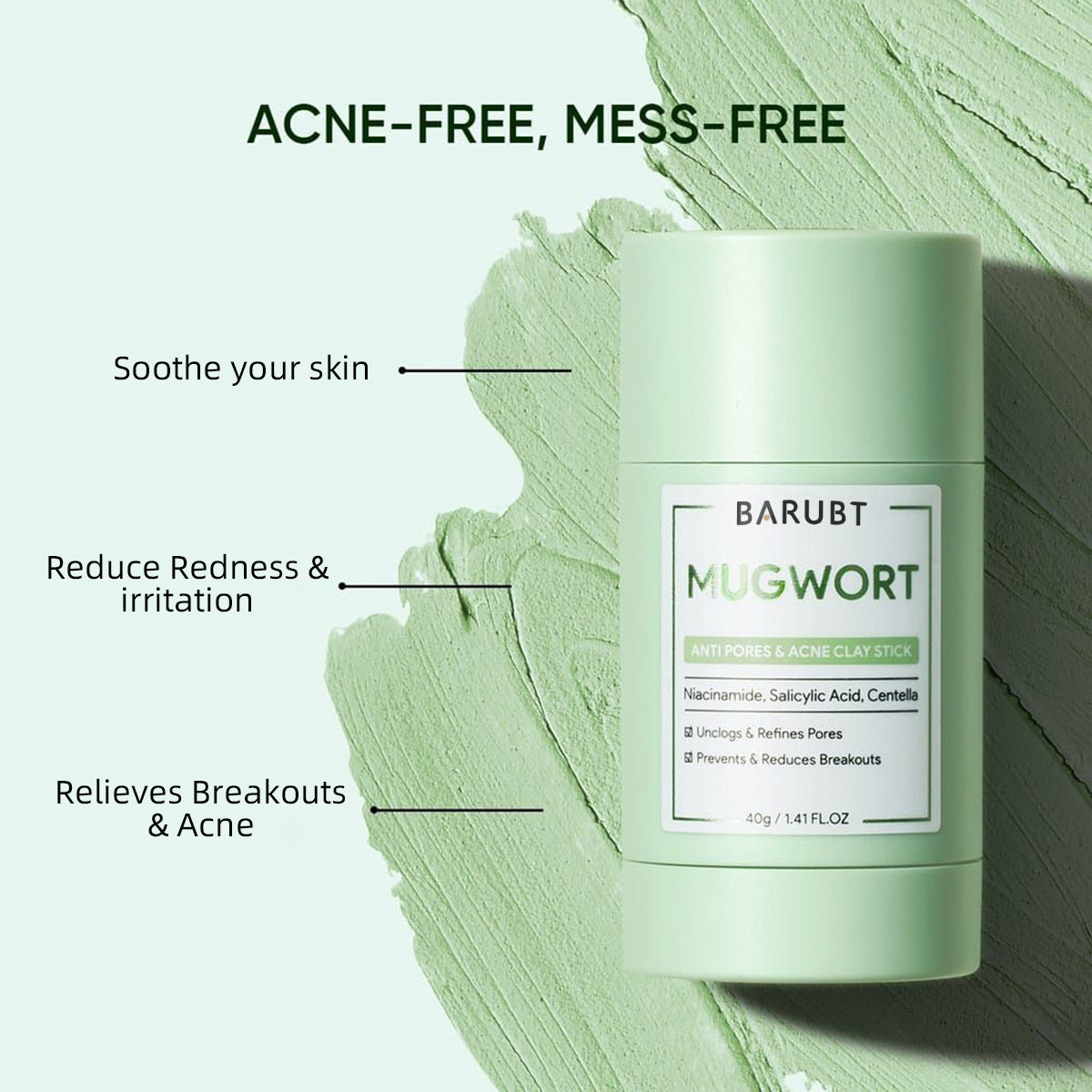 Hydrating acne clay stick